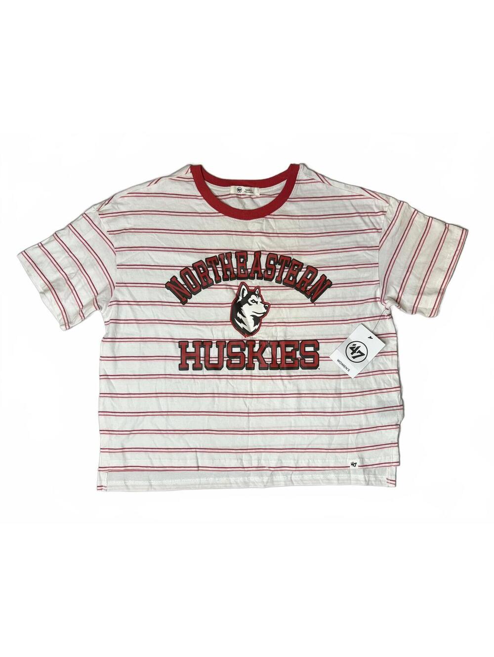 '47 Women Northeastern Huskies Striped T-Shirt Womens Small NWT